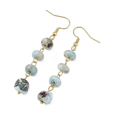 Natural Larimar Dangle Earrings EJEW-JE07529-1