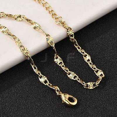 Brass Oval Link Chain Bracelets for Women Men BJEW-F494-04G-1