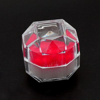 Transparent Plastic Ring Boxes OBOX-R001-04C-1