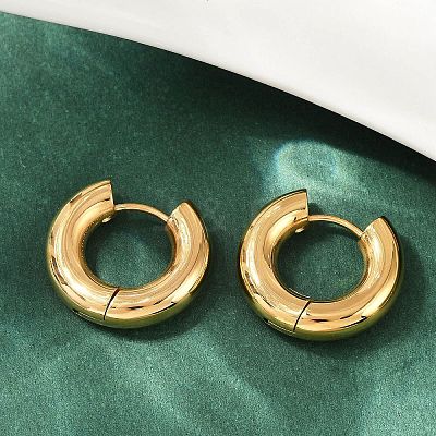 202 Stainless Steel Polishing Hoop Earrings EJEW-M106-02G-01-1