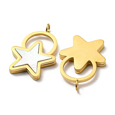 304 Stainless Steel Shell Pendants STAS-L022-013G-1