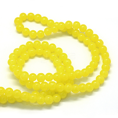 Baking Paint Imitation Jade Glass Round Bead Strands LS-DGLA-Q021-10mm-24-1