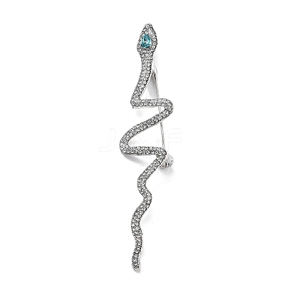 Snake Alloy Rhinestone Brooch Pins JEWB-Z034-04P-02-1