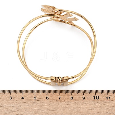 304 Stainless Steel Glass Hinged Bangles for Women BJEW-M082-06G-02-1