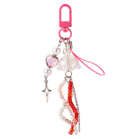 Jellyfish Glass & Acrylic Pendant Decorations HJEW-TAC0033-1