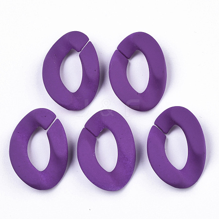 Opaque Spray Painted Acrylic Linking Rings OACR-R249-03A-1