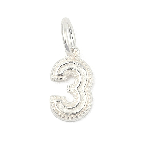 Number Series 925 Sterling Silver Charms STER-Q002-01D-1