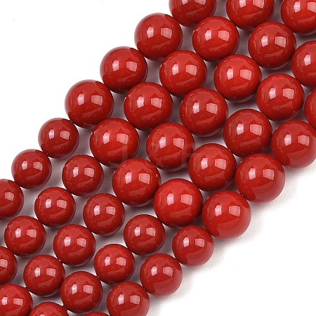 Electroplated Shell Pearl Graduated Beads Strands BSHE-C011-04-01-1