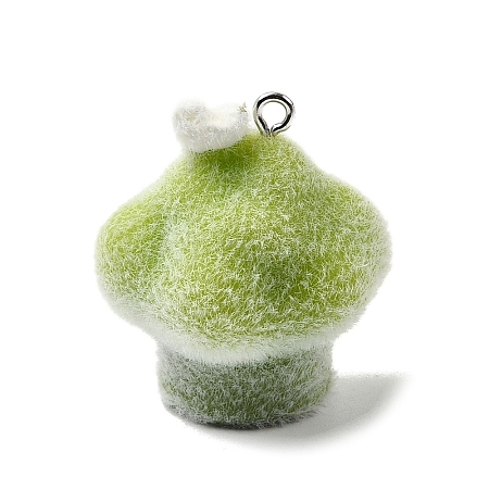 Flocky Opaque Resin Pendants LS-RESI-F062-02A-1