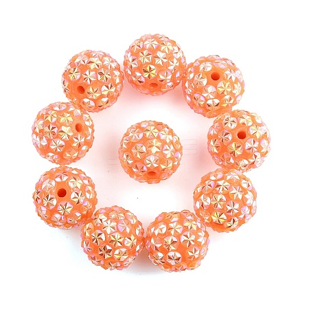 10Pcs Opaque Acrylic Beads OACR-YW0003-35H-1