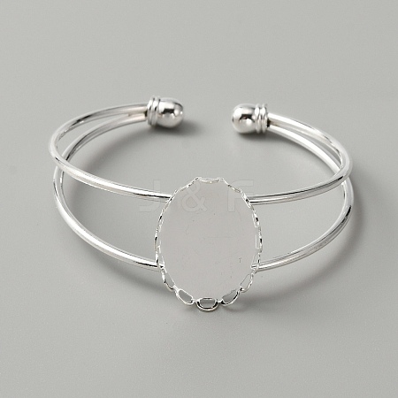 Alloy Double Wire Cuff Bangle Makings FIND-WH0126-156P-1