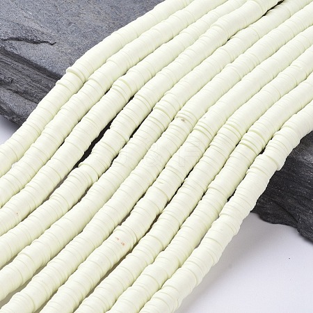 Flat Round Handmade Polymer Clay Beads CLAY-R067-8.0mm-21-1