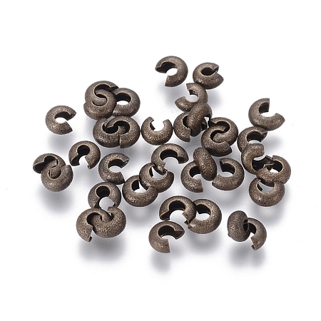 Brass Crimp Beads Covers KK-G017-AB-NF-1