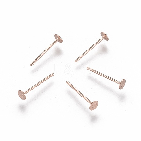 304 Stainless Steel Stud Earring Findings STAS-H436-24RG-3mm-1