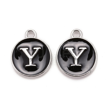 Platinum Plated Alloy Charms LS-ENAM-S118-02Y-P-1
