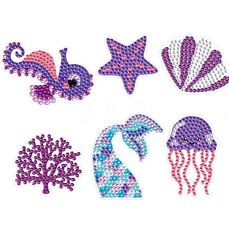 Ocean Animal Theme DIY Diamond Painting Stickers Kits for Kids and Adult Beginners PW-WG95695-01-1