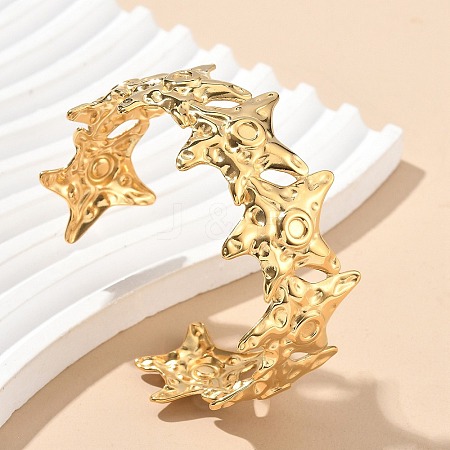 304 Stainless Steel Cuff Bangles for Women AJEW-P127-12G-1