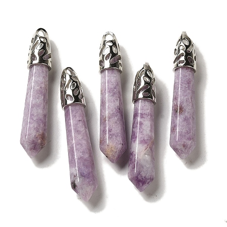 Natural Lepidolite Pointed Big Pendants G-Z055-01P-11-1