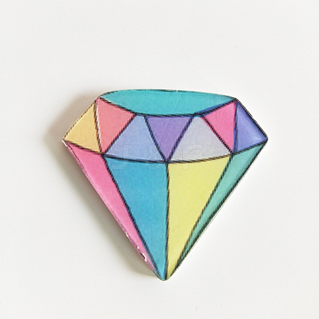 Acrylic Safety Brooches JEWB-WH0001-22-1