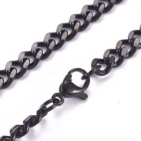 Men's 304 Stainless Steel Cuban Link Chain Necklaces NJEW-G340-07B-1