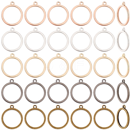 Alloy Open Back Bezel Pendants FIND-WH0421-145-1