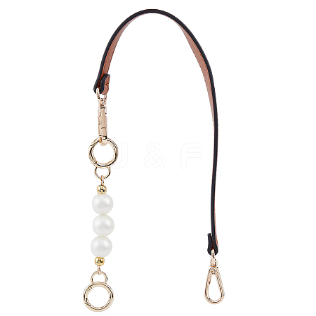 Imitation Leather Bag Straps & Plastic Imitation Pearl Beaded Extender FIND-WH0126-373C-1
