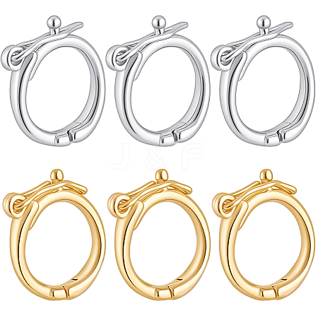 8Pcs 2 Colors Brass Twister Clasps KK-BBC0023-80-1