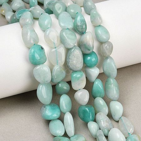 Natural Amazonite Nuggets Beads Strands X-G-J335-31A-1