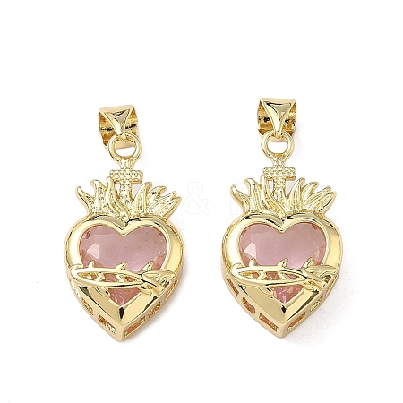 Brass Micro Pave Cubic Zirconia Pendants KK-F930-27A-G-1