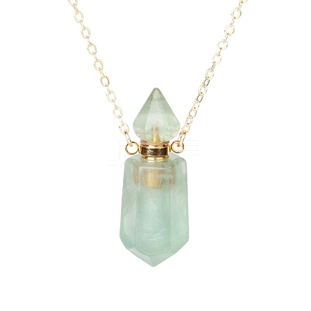 Natural Green Fluorite Perfume Bottle Pendant Necklace PW-WG2A891-12-1