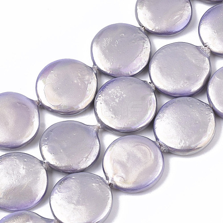 Spray Painted Natural Freshwater Shell Beads Strands SHEL-S276-67A-02-1