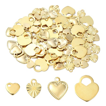 100Pcs 4 Styles 201 & 304 Stainless Steel Charms STAS-YW0002-51-1