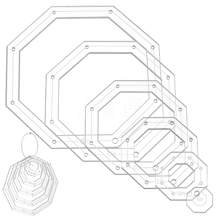 Transparent Acrylic Sewing Template AJEW-NB0007-10B-1