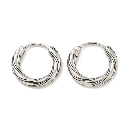 316 Surgical Stainless Steel Hoop Earrings EJEW-D096-11C-AS-1