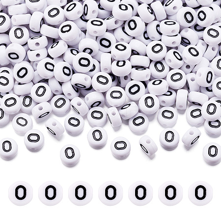 500Pcs Acrylic Horizontal Hole Letter Beads OACR-YS0001-03O-1