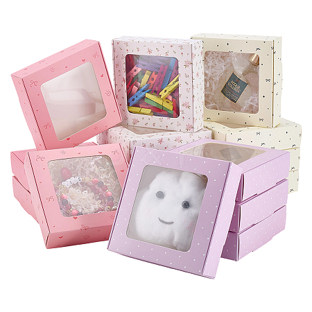 16Pcs 4 Colors Foldable Square Paper Storage Gift Boxes CON-PH0003-19-1