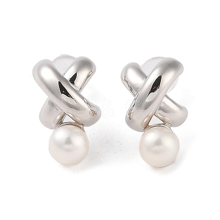 Anti-Tarnish Sterling Silver Stud Earrings EJEW-C087-11B-P-1