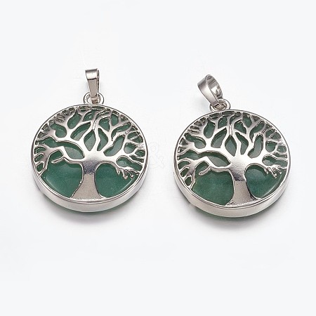 Natural Green Aventurine Pendants G-E449-C04-1