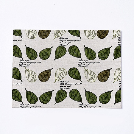 Leaf Pattern Printed Polyester Fabric Sheets DIY-WH0158-63B-12-1