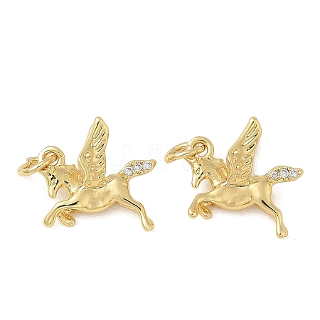 Brass Micro Pave Clear Cubic Zirconia Charms CU-CBAC675-04G-1