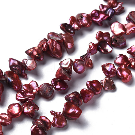 Natural Keshi Pearl Beads Strands X-PEAR-S021-138D-1