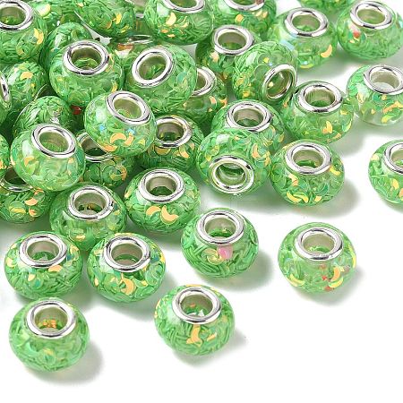 Transparent Resin Rondelle European Beads RESI-S023-05-1