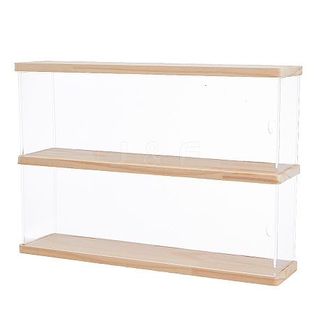 2-Tier Transparent Acrylic Toys Action Figures Display Boxs ODIS-WH0063-01-1