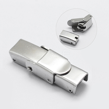 Tarnish Resistant 201 Stainless Steel Watch Band Clasps LS-STAS-K173-01A-1