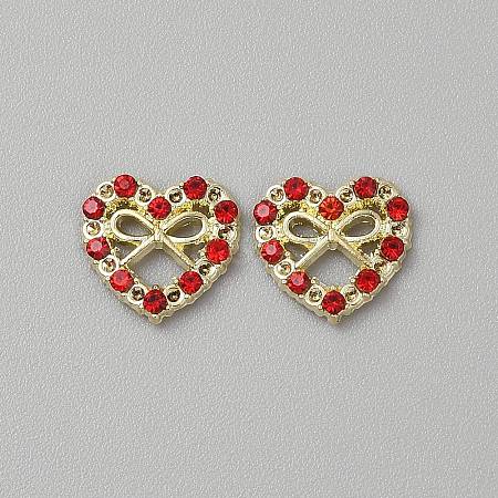 Heart with Bowknot Alloy Glass Cabochons MRMJ-WH0202-012C-G-1