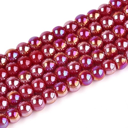 Electroplate Opaque Glass Beads Strands GLAA-T032-P4mm-AB23-1