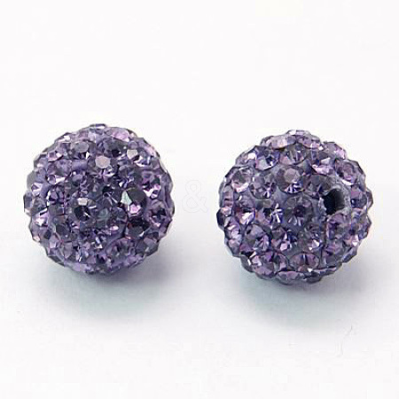 Polymer Clay Rhinestone Beads RB-C1438-12mm-A18-1