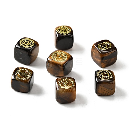 7Pcs 7 Styles Natural Tiger Eye Beads G-H272-04G-1