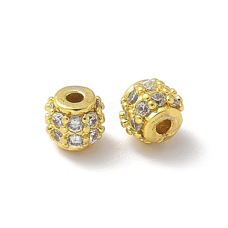 Brass Micro Pave Cubic Zirconia Beads KK-A236-08G-02-1