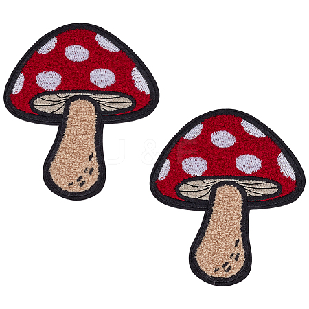 2Pcs Polyester Towel Embroidery Cloth Iron on Patches PATC-FG0002-46B-1